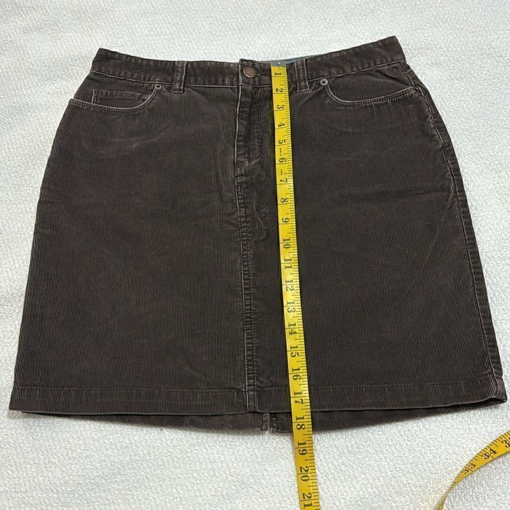 LL Bean Women 10Pet Brown Corduroy Short Pencil Skirt - Picture 10 of 12